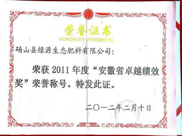 安徽省卓越绩效奖